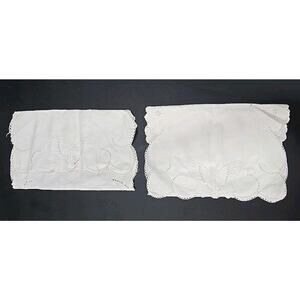 Vintage 1940'S Hand Embroidered Lot os 2 42" and 34" Butterfly Pattern U295